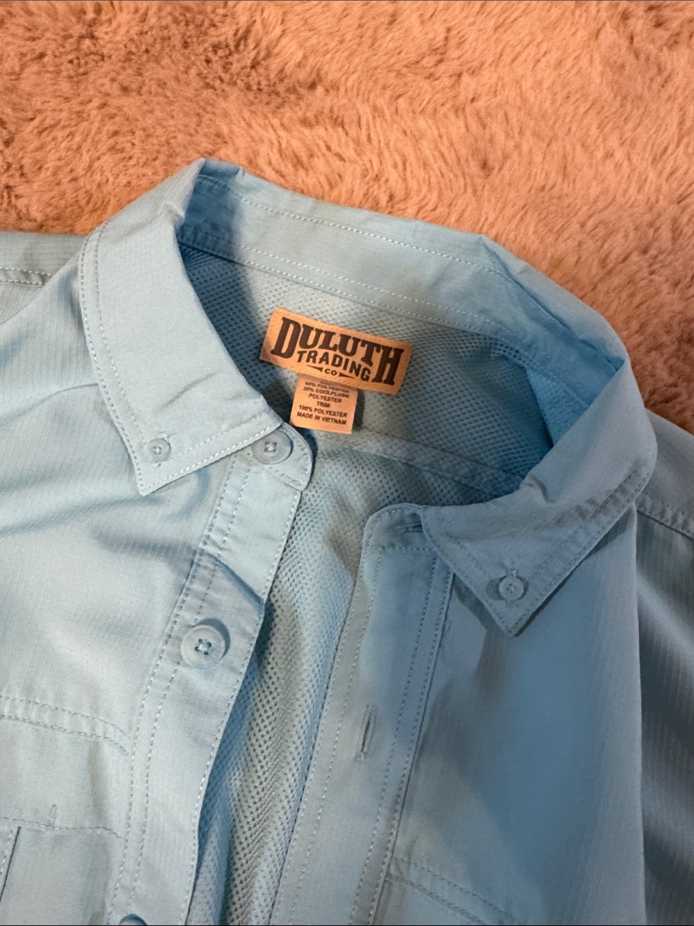 Duluth Trading Co Light Blue Men’s Performance Fishing Shirt